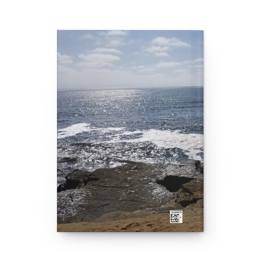 Hardcover Journal — "There Is No Force Equal to a Woman Determined" Inspirational Beach Notebook